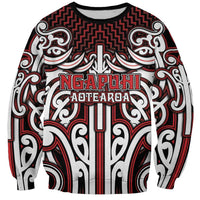 Custom Aotearoa Ngapuhi Sweatshirt Maori Tribal Pattern Mix Poutama