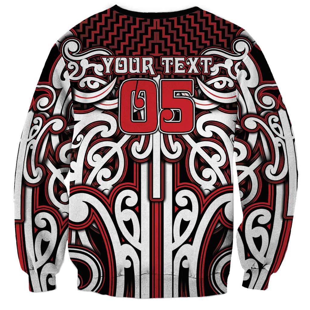 Custom Aotearoa Ngapuhi Sweatshirt Maori Tribal Pattern Mix Poutama