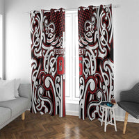 Custom Aotearoa Ngapuhi Window Curtain Maori Tribal Pattern Mix Poutama