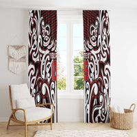 Custom Aotearoa Ngapuhi Window Curtain Maori Tribal Pattern Mix Poutama