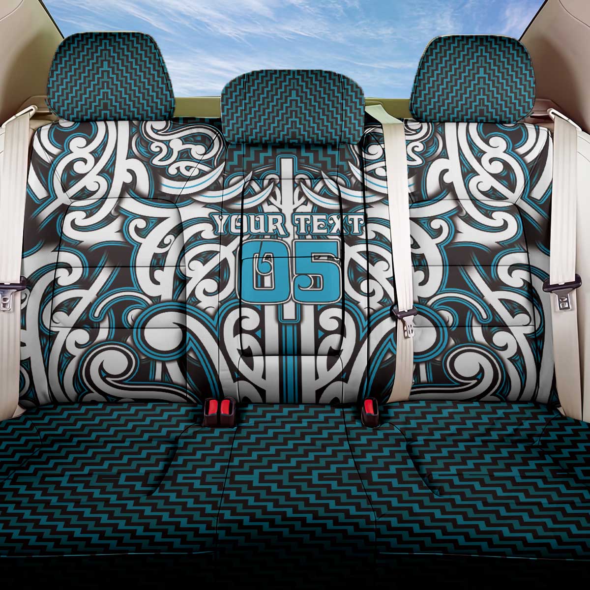 Custom Aotearoa Ngati Porou Back Car Seat Cover Maori Tribal Pattern Mix Poutama