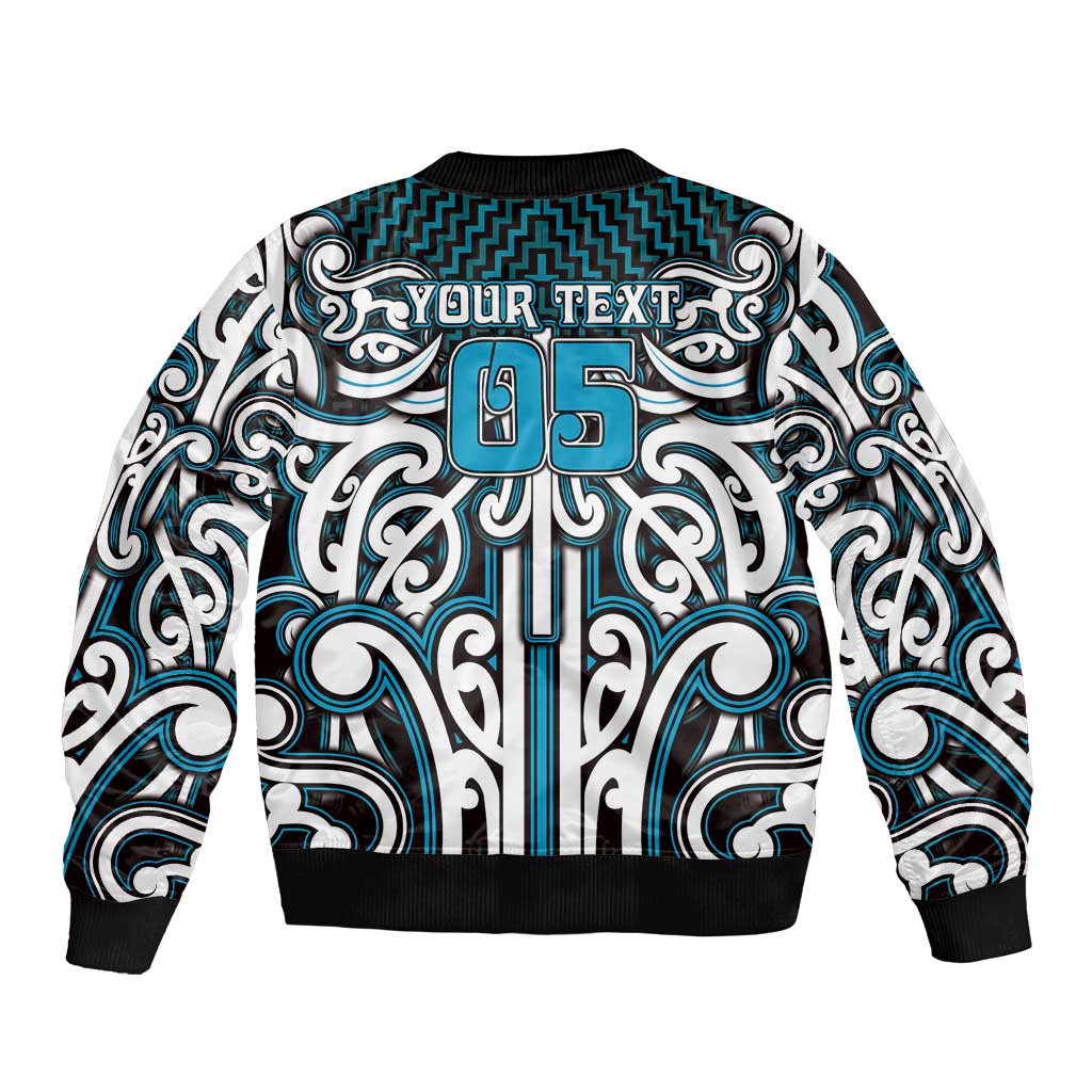 Custom Aotearoa Ngati Porou Bomber Jacket Maori Tribal Pattern Mix Poutama