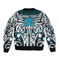 Custom Aotearoa Ngati Porou Bomber Jacket Maori Tribal Pattern Mix Poutama