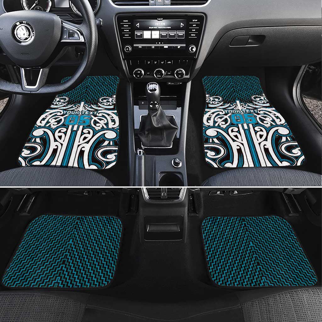 Custom Aotearoa Ngati Porou Car Mats Maori Tribal Pattern Mix Poutama LT05 Set 4pcs Blue - Polynesian Pride
