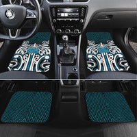 Custom Aotearoa Ngati Porou Car Mats Maori Tribal Pattern Mix Poutama LT05 Set 4pcs Blue - Polynesian Pride