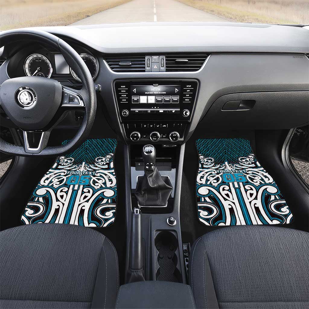 Custom Aotearoa Ngati Porou Car Mats Maori Tribal Pattern Mix Poutama LT05 Set 2pcs - Front Blue - Polynesian Pride