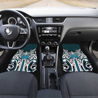 Custom Aotearoa Ngati Porou Car Mats Maori Tribal Pattern Mix Poutama LT05 Set 2pcs - Front Blue - Polynesian Pride
