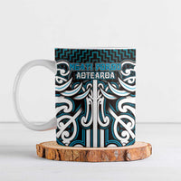 Custom Aotearoa Ngati Porou Ceramic Mug Maori Tribal Pattern Mix Poutama