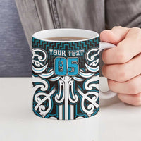 Custom Aotearoa Ngati Porou Ceramic Mug Maori Tribal Pattern Mix Poutama