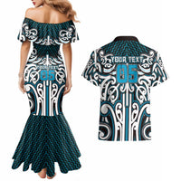 Custom Aotearoa Ngati Porou Couples Matching Mermaid Dress and Hawaiian Shirt Maori Tribal Pattern Mix Poutama