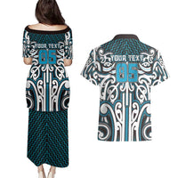 Custom Aotearoa Ngati Porou Couples Matching Puletasi and Hawaiian Shirt Maori Tribal Pattern Mix Poutama LT05 - Polynesian Pride
