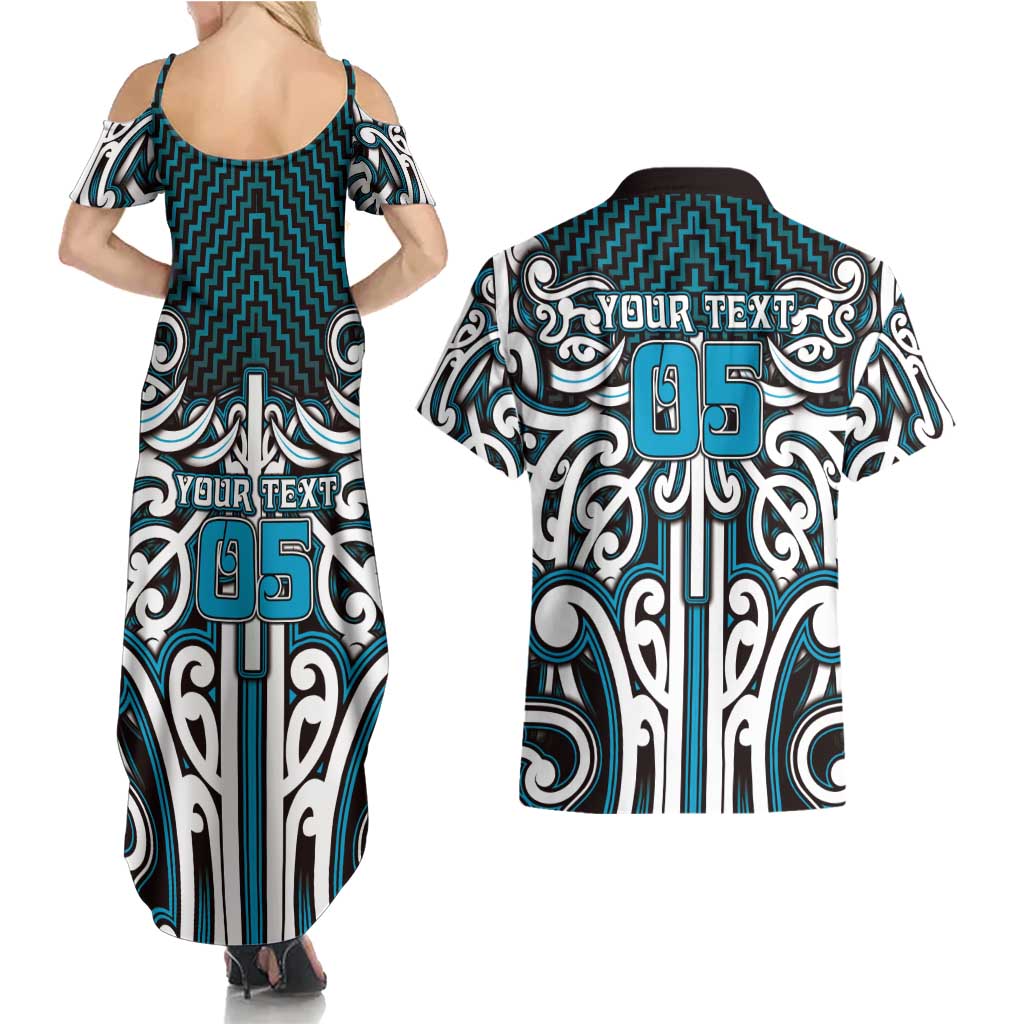 Custom Aotearoa Ngati Porou Couples Matching Summer Maxi Dress and Hawaiian Shirt Maori Tribal Pattern Mix Poutama LT05 - Polynesian Pride