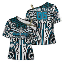 Custom Aotearoa Ngati Porou Cross Shoulder Shirt Maori Tribal Pattern Mix Poutama