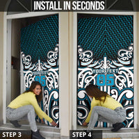 Custom Aotearoa Ngati Porou Door Cover Maori Tribal Pattern Mix Poutama
