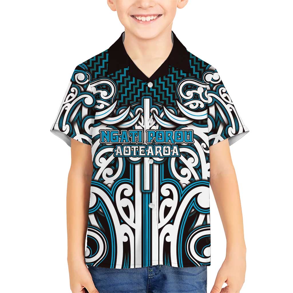 Custom Aotearoa Ngati Porou Family Matching Puletasi and Hawaiian Shirt Maori Tribal Pattern Mix Poutama