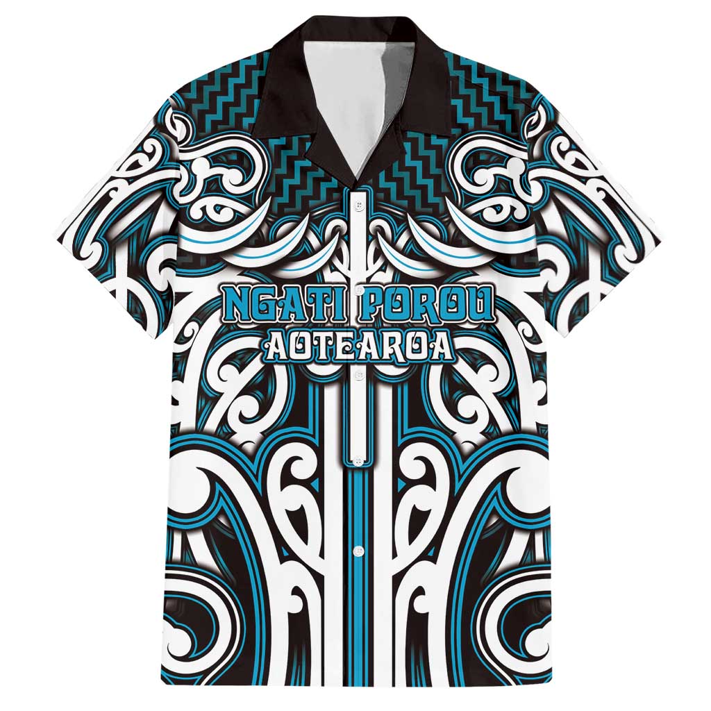Custom Aotearoa Ngati Porou Hawaiian Shirt Maori Tribal Pattern Mix Poutama