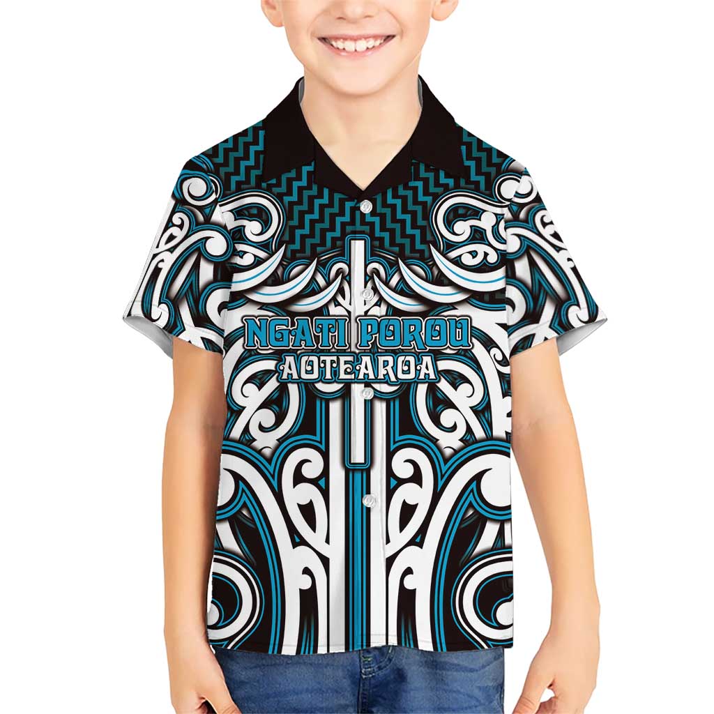 Custom Aotearoa Ngati Porou Hawaiian Shirt Maori Tribal Pattern Mix Poutama