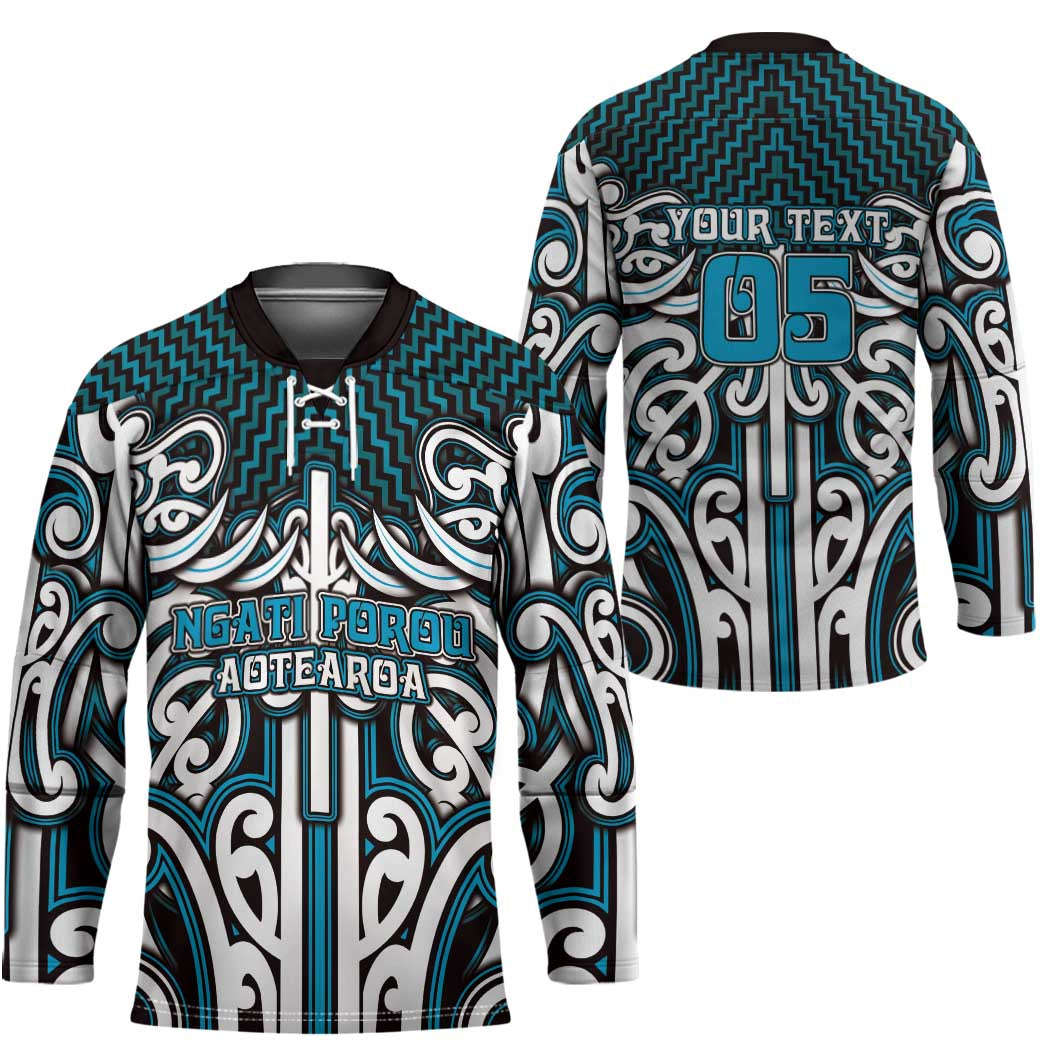 Custom Aotearoa Ngati Porou Hockey Jersey Maori Tribal Pattern Mix Poutama