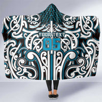 Custom Aotearoa Ngati Porou Hooded Blanket Maori Tribal Pattern Mix Poutama