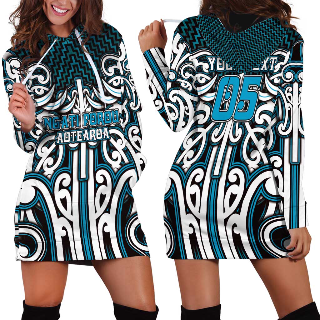 Custom Aotearoa Ngati Porou Hoodie Dress Maori Tribal Pattern Mix Poutama LT05 - Polynesian Pride