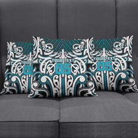Custom Aotearoa Ngati Porou Pillow Cover Maori Tribal Pattern Mix Poutama