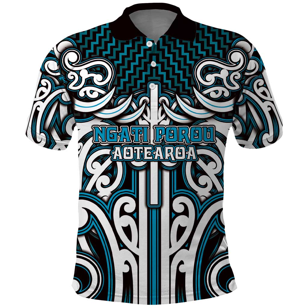 Custom Aotearoa Ngati Porou Polo Shirt Maori Tribal Pattern Mix Poutama