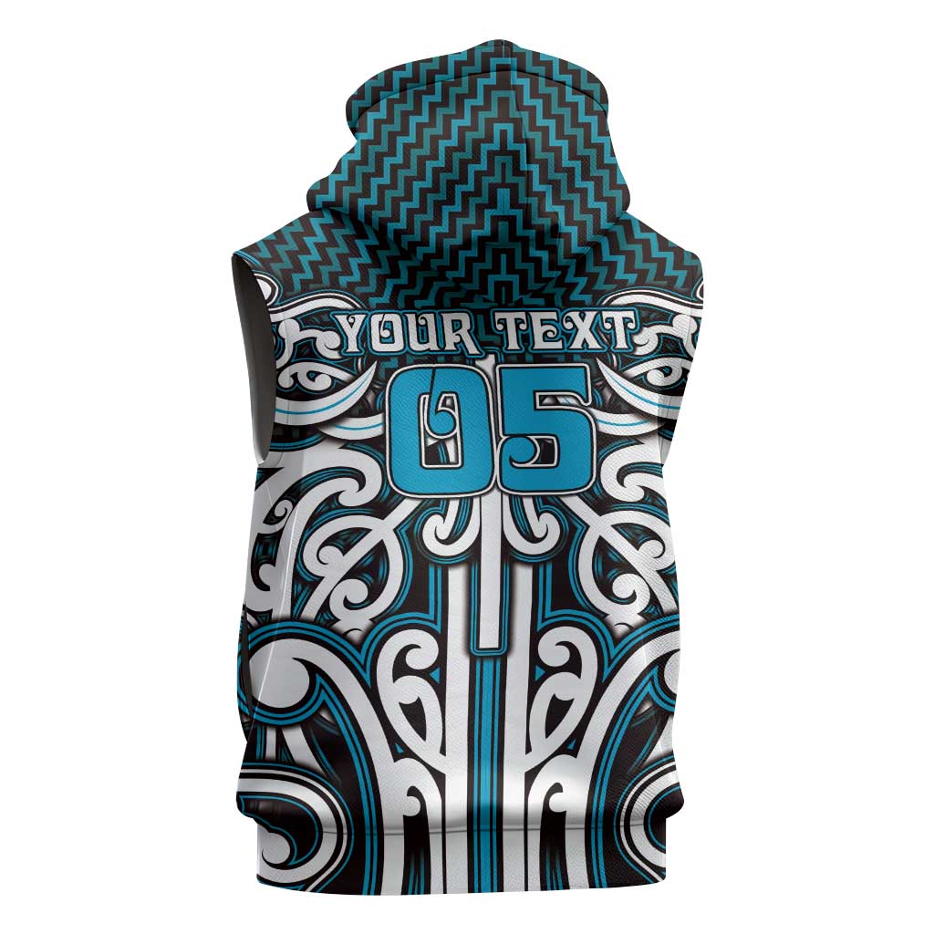 Custom Aotearoa Ngati Porou Sleeveless Hoodie Maori Tribal Pattern Mix Poutama LT05 - Polynesian Pride