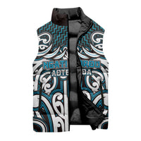 Custom Aotearoa Ngati Porou Sleeveless Puffer Jacket Maori Tribal Pattern Mix Poutama