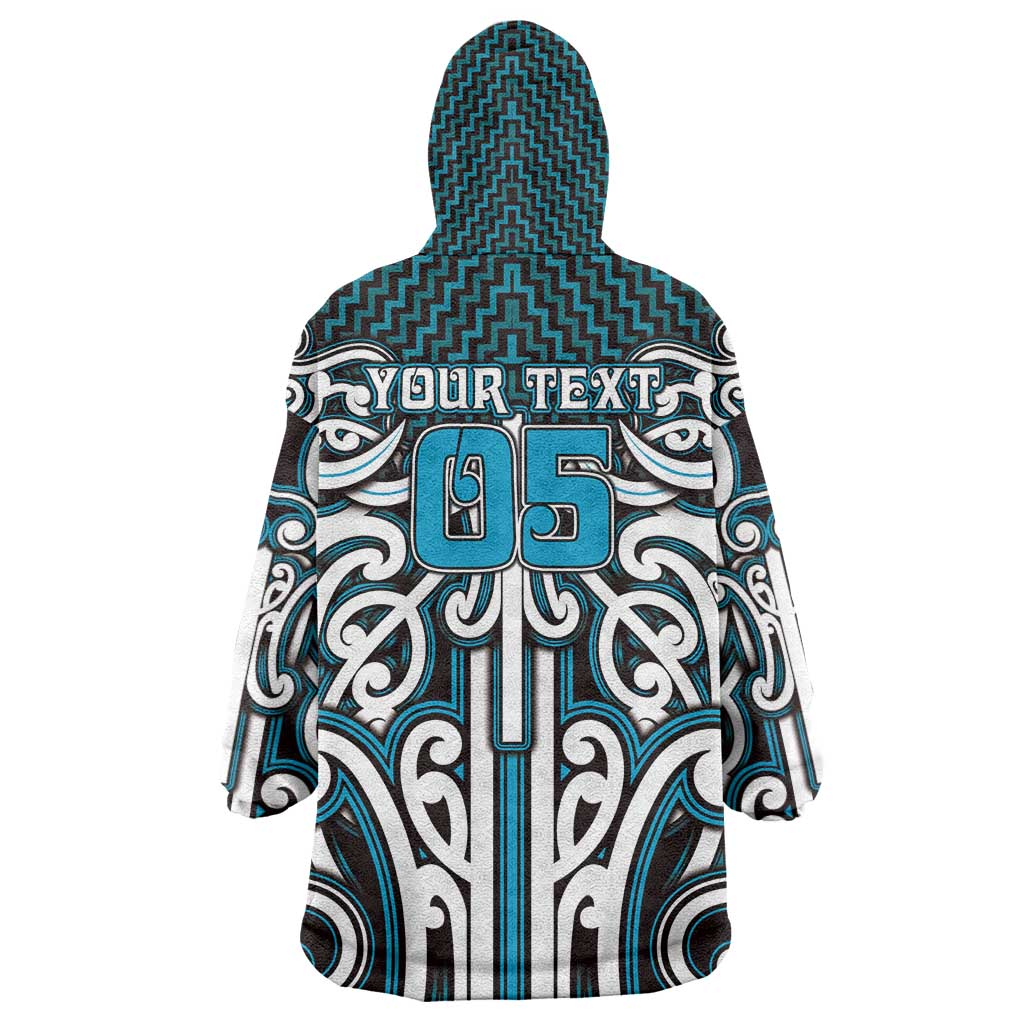 Custom Aotearoa Ngati Porou Wearable Blanket Hoodie Maori Tribal Pattern Mix Poutama LT05 - Polynesian Pride