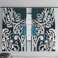 Custom Aotearoa Ngati Porou Window Curtain Maori Tribal Pattern Mix Poutama