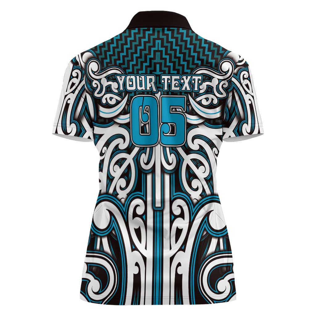 Custom Aotearoa Ngati Porou Women Polo Shirt Maori Tribal Pattern Mix Poutama