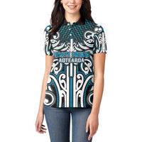 Custom Aotearoa Ngati Porou Women Polo Shirt Maori Tribal Pattern Mix Poutama