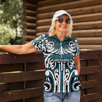 Custom Aotearoa Ngati Porou Women Polo Shirt Maori Tribal Pattern Mix Poutama