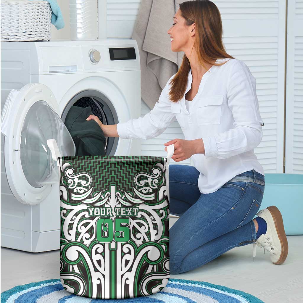 Custom Aotearoa Ngai Tahu Laundry Basket Maori Tribal Pattern Mix Poutama