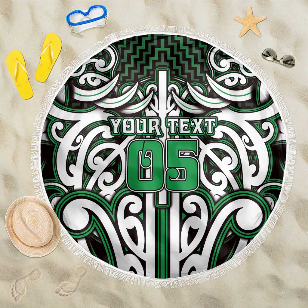 Custom Aotearoa Ngai Tahu Beach Blanket Maori Tribal Pattern Mix Poutama
