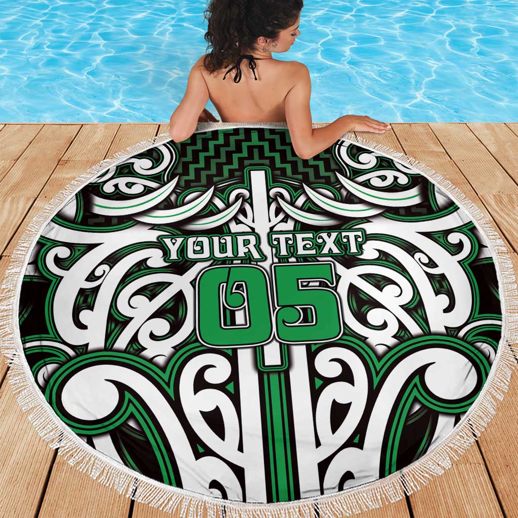 Custom Aotearoa Ngai Tahu Beach Blanket Maori Tribal Pattern Mix Poutama