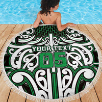 Custom Aotearoa Ngai Tahu Beach Blanket Maori Tribal Pattern Mix Poutama