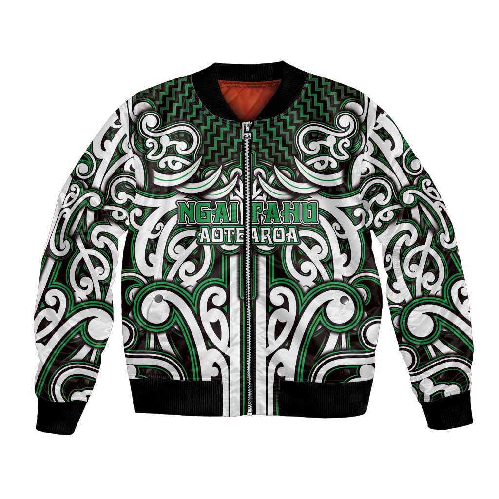 Custom Aotearoa Ngai Tahu Bomber Jacket Maori Tribal Pattern Mix Poutama