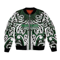 Custom Aotearoa Ngai Tahu Bomber Jacket Maori Tribal Pattern Mix Poutama