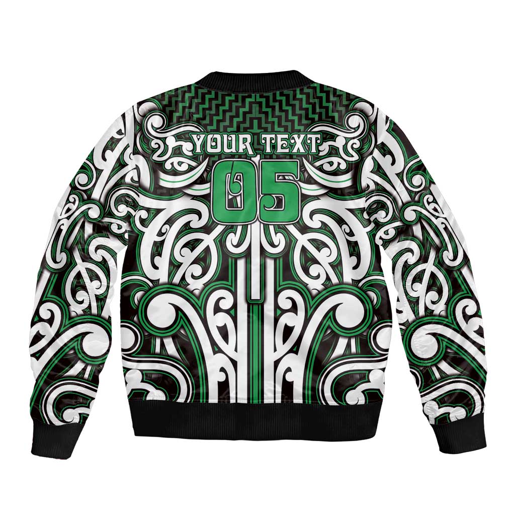 Custom Aotearoa Ngai Tahu Bomber Jacket Maori Tribal Pattern Mix Poutama