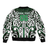 Custom Aotearoa Ngai Tahu Bomber Jacket Maori Tribal Pattern Mix Poutama
