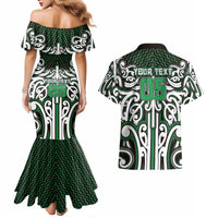Custom Aotearoa Ngai Tahu Couples Matching Mermaid Dress and Hawaiian Shirt Maori Tribal Pattern Mix Poutama LT05 - Polynesian Pride