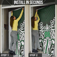 Custom Aotearoa Ngai Tahu Door Cover Maori Tribal Pattern Mix Poutama