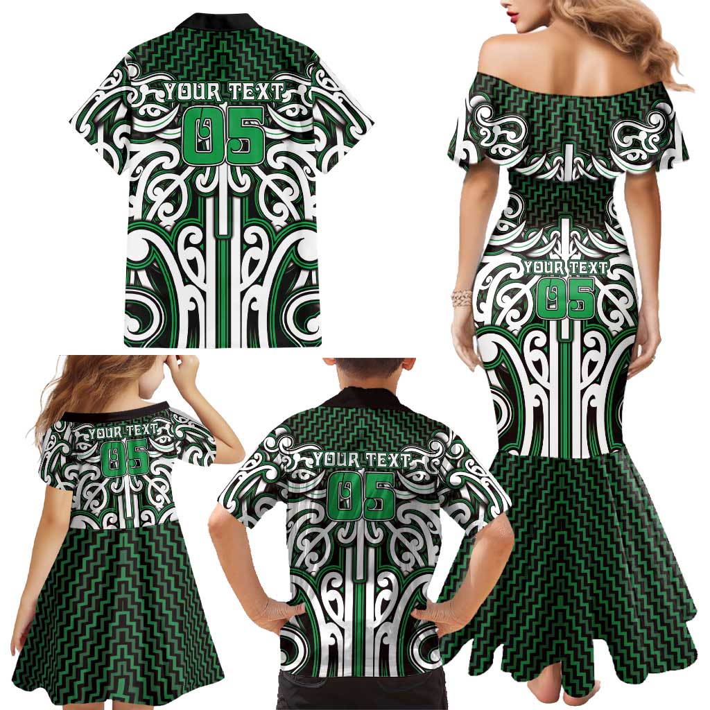Custom Aotearoa Ngai Tahu Family Matching Mermaid Dress and Hawaiian Shirt Maori Tribal Pattern Mix Poutama LT05 - Polynesian Pride