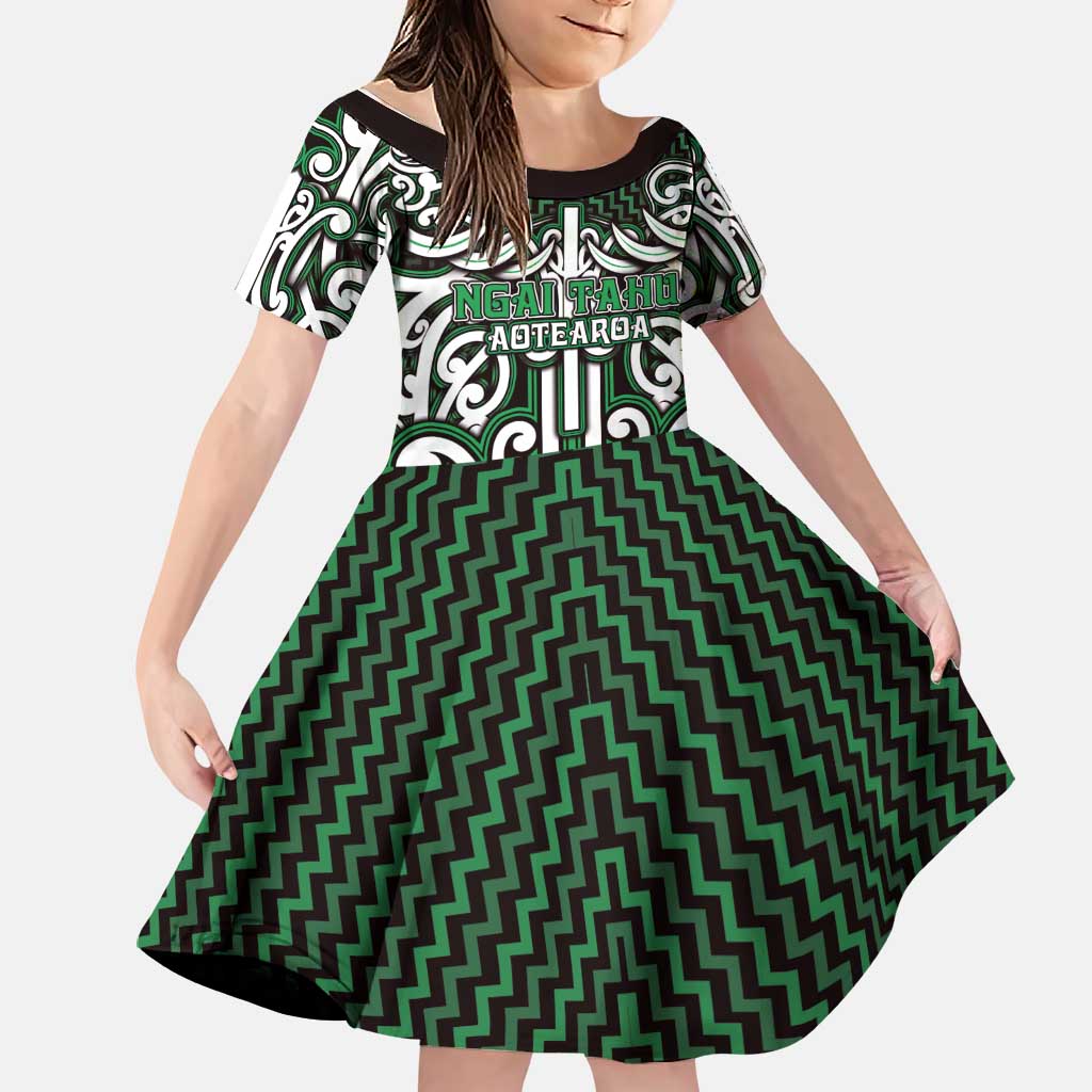 Custom Aotearoa Ngai Tahu Family Matching Off Shoulder Maxi Dress and Hawaiian Shirt Maori Tribal Pattern Mix Poutama