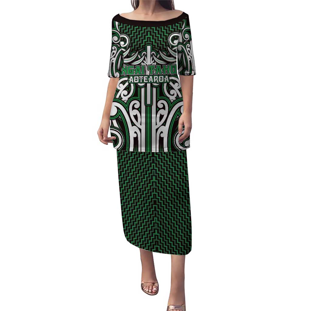 Custom Aotearoa Ngai Tahu Family Matching Puletasi and Hawaiian Shirt Maori Tribal Pattern Mix Poutama