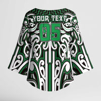 Custom Aotearoa Ngai Tahu Kimono Sleeve Blouse Maori Tribal Pattern Mix Poutama