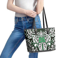 Custom Aotearoa Ngai Tahu Leather Tote Bag Maori Tribal Pattern Mix Poutama