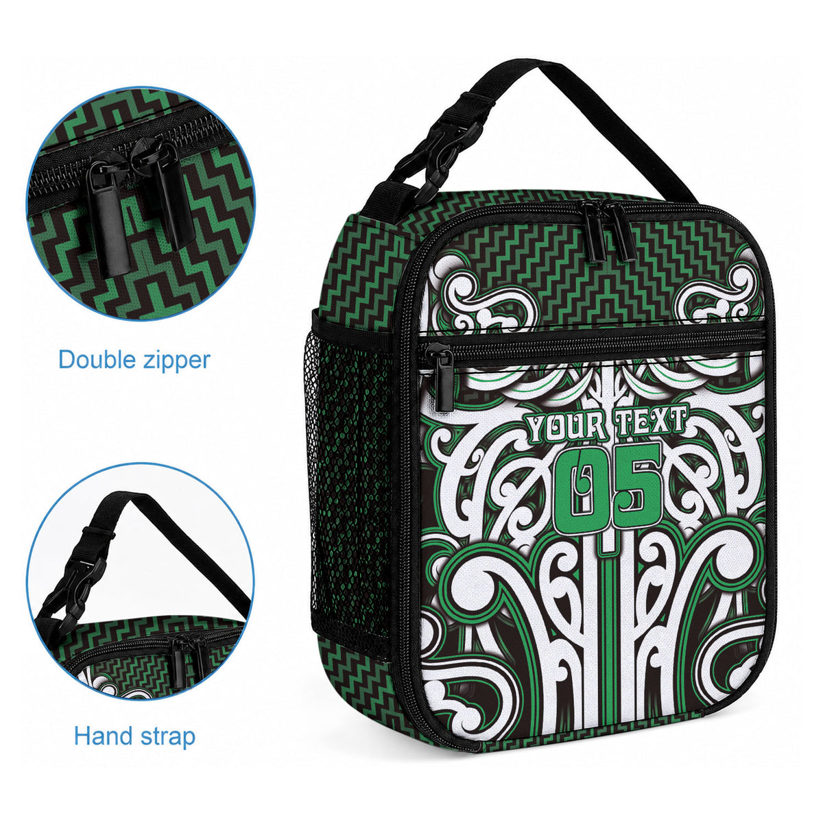 Custom Aotearoa Ngai Tahu Lunch Bag Maori Tribal Pattern Mix Poutama LT05 - Polynesian Pride