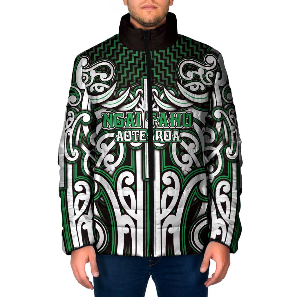 Custom Aotearoa Ngai Tahu Padded Jacket Maori Tribal Pattern Mix Poutama